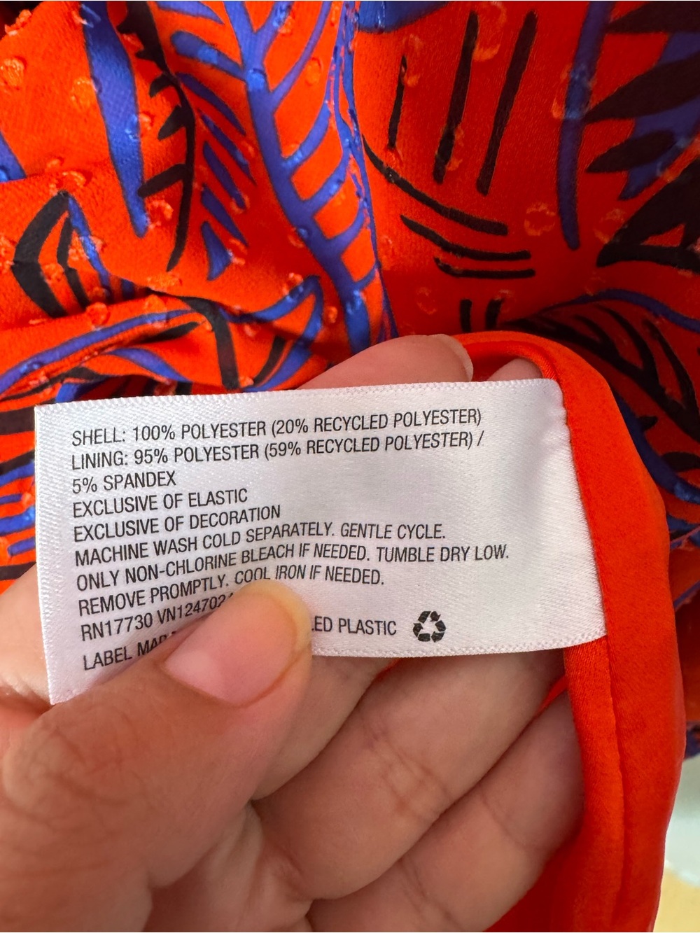 Alexis for Target red and blue tropical leaf print Asymmetrical hem dress formal - Picture 6 of 9